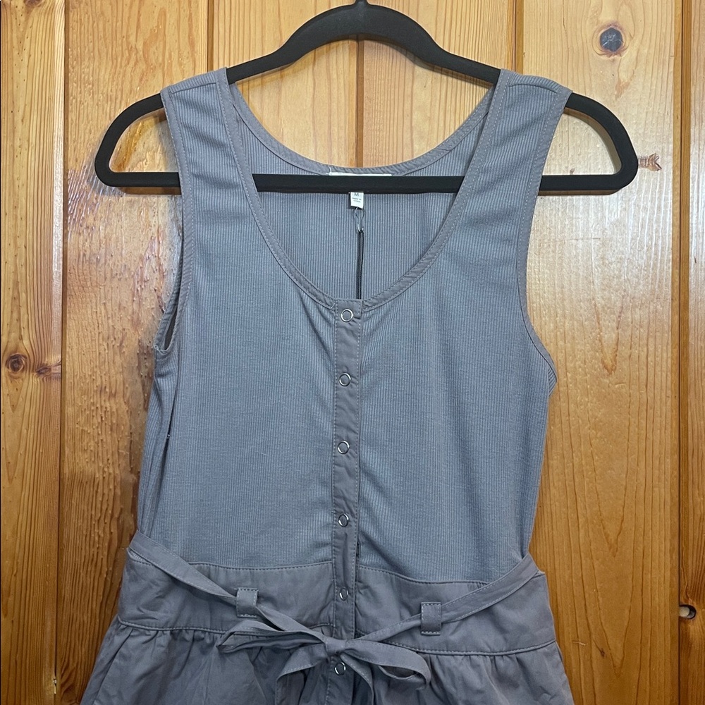 Promesa romper size medium About Time Snap-Front Belted Tank Romper metal gray - Picture 7 of 13